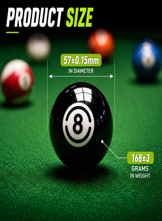 HMQQ 2 1/4" Pool Cue Ball and Professional AAAA Grade Billiards Balls, #8 Pool Balls Replacement Number 8, Set of 1 (#8) - Image 5