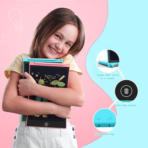 TECJOE 10 Inch 2 Pack LCD Writing Tablet Colorful Doodle Board Drawing Tablet for Kids No Mess Toddler Travel Learning Toys Christmas Birthday Gifts for 3 4 5 6 7 8 Year Old Boys Girls Preschooler - Image 5