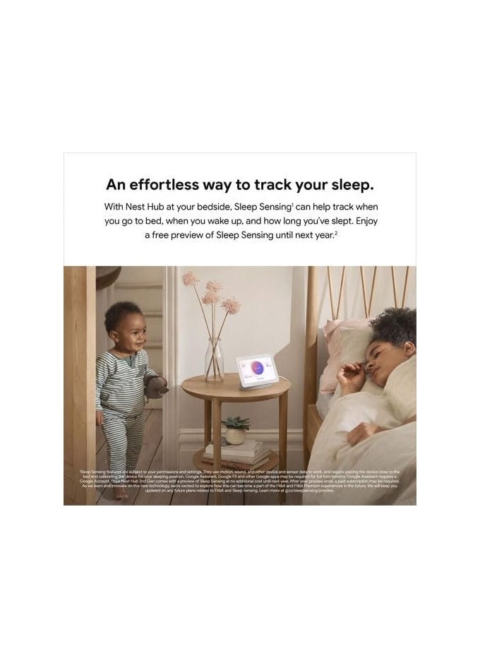 Google - Nest Hub 2nd Gen Smart Display, Google Assistant Built-In, 7" WSVGA Touchscreen, Wi-Fi & BT Wireless Connectivity, Control Smart Home Devices, 1.7" Full-Range Speaker, White - Image 1