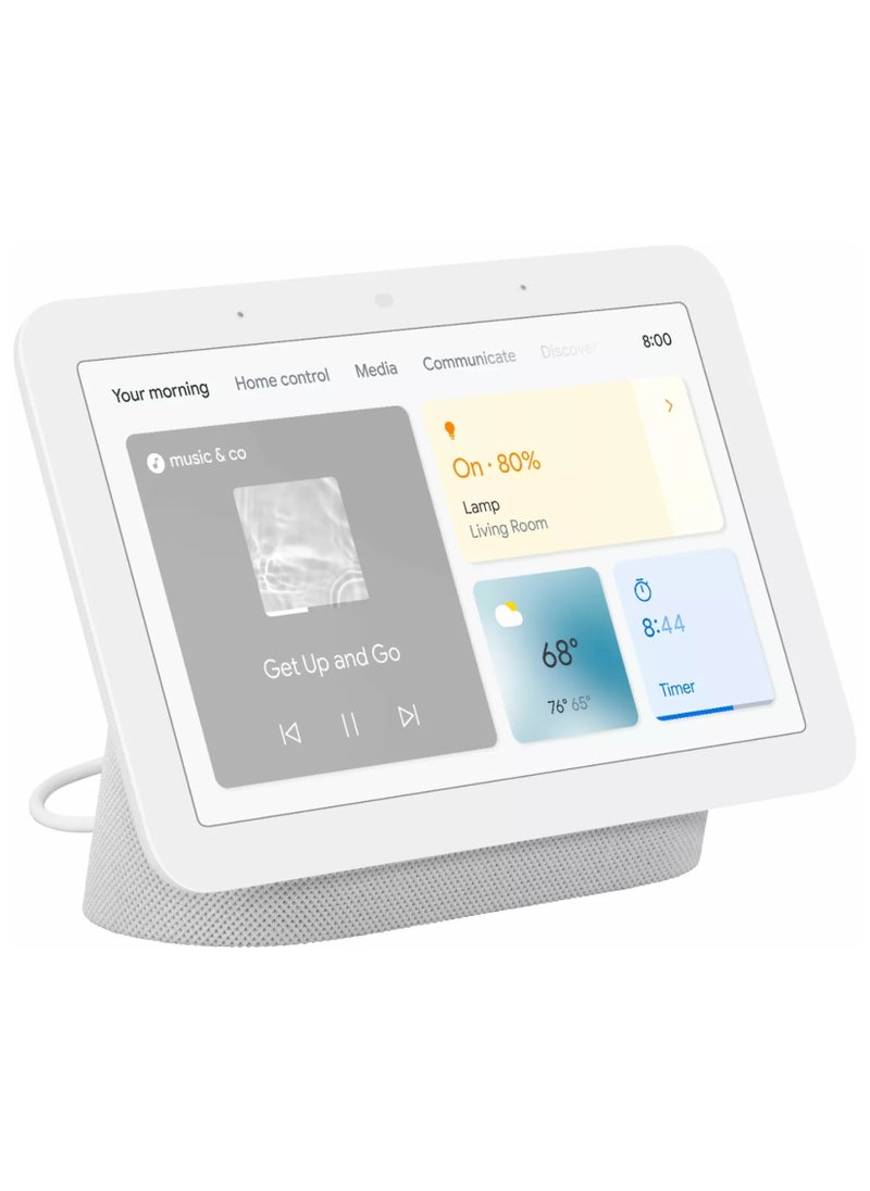 Google - Nest Hub 2nd Gen Smart Display, Google Assistant Built-In, 7" WSVGA Touchscreen, Wi-Fi & BT Wireless Connectivity, Control Smart Home Devices, 1.7" Full-Range Speaker, White - Image 1