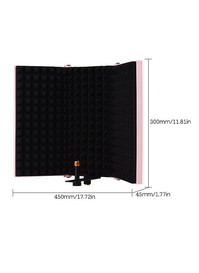 Generic - 3-door professional studio recording microphone isolation shield folding pop filter microphone wind screen with high density eva foam sound absorbing recording equipment - Image 1