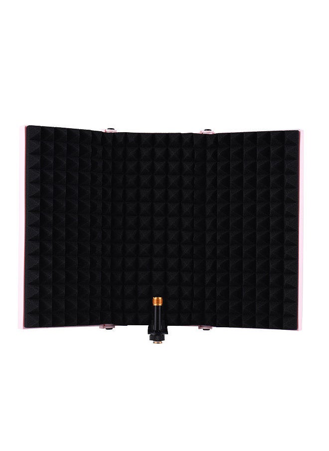 Generic - 3-door professional studio recording microphone isolation shield folding pop filter microphone wind screen with high density eva foam sound absorbing recording equipment - Image 1