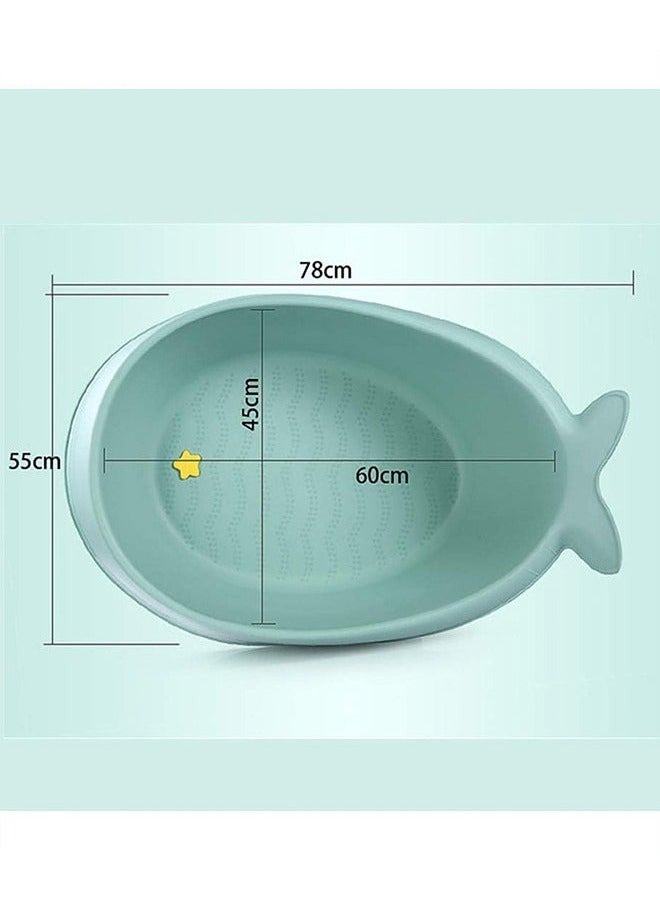 Baby Bath Tub, Large Size Capacity, With Non-Slip Belt, Blue - Image 2