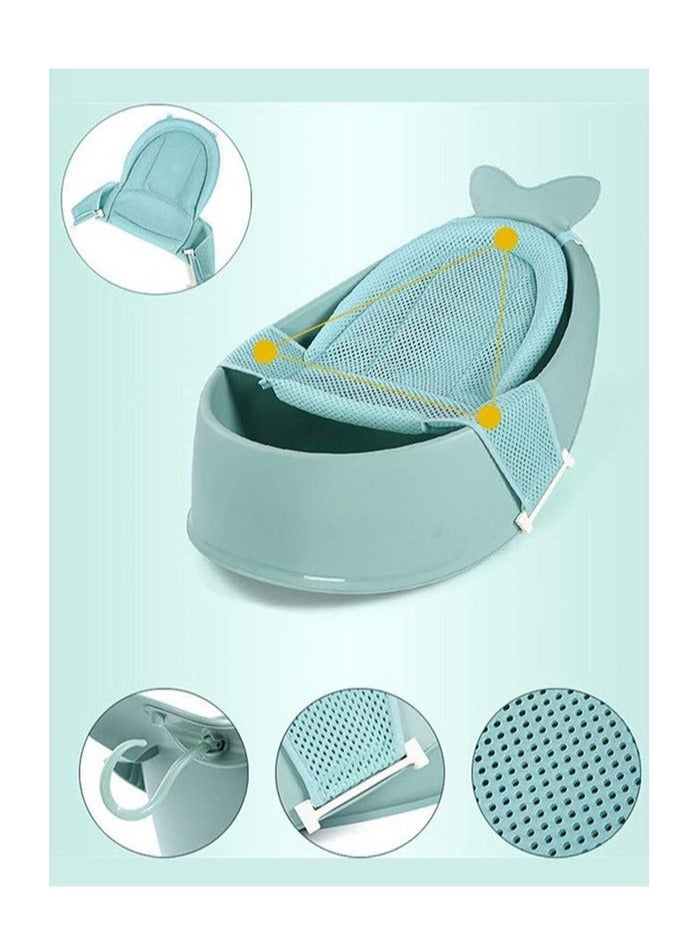 Baby Bath Tub, Large Size Capacity, With Non-Slip Belt, Blue - Image 4