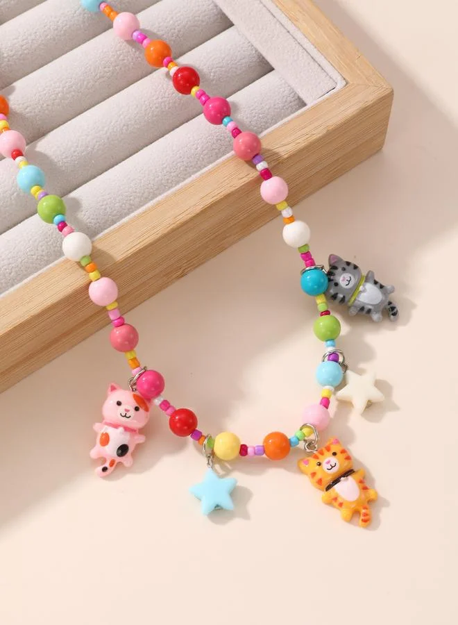 تايك تو قلادة خرز بدلايات قطة