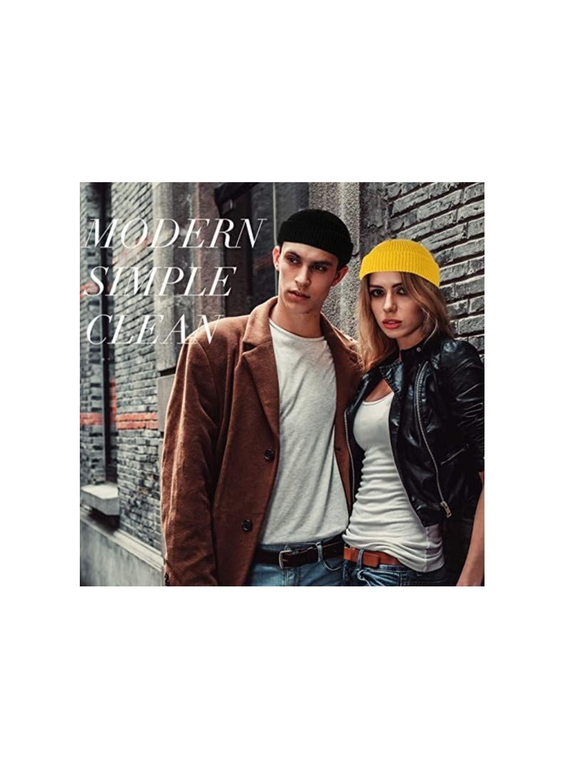 SYOSI 4 Pieces Trawler Beanie Watch Hat Roll up Edge Skullcap Fisherman Beanie Unisex - Image 4