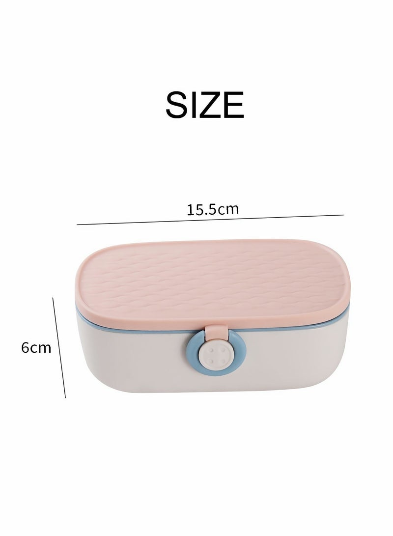Zikra Sewing Kit, Advanced Home Supplies Complete DIY Portable Multifunctional Double Layer Needle and Thread Storage Box (Pink) - Image 5