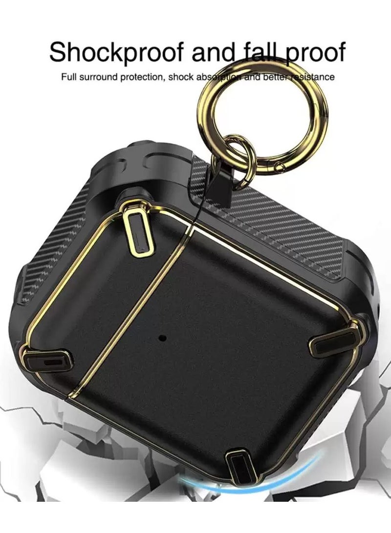 Airpods Metal Armor Hard Silicon case Black