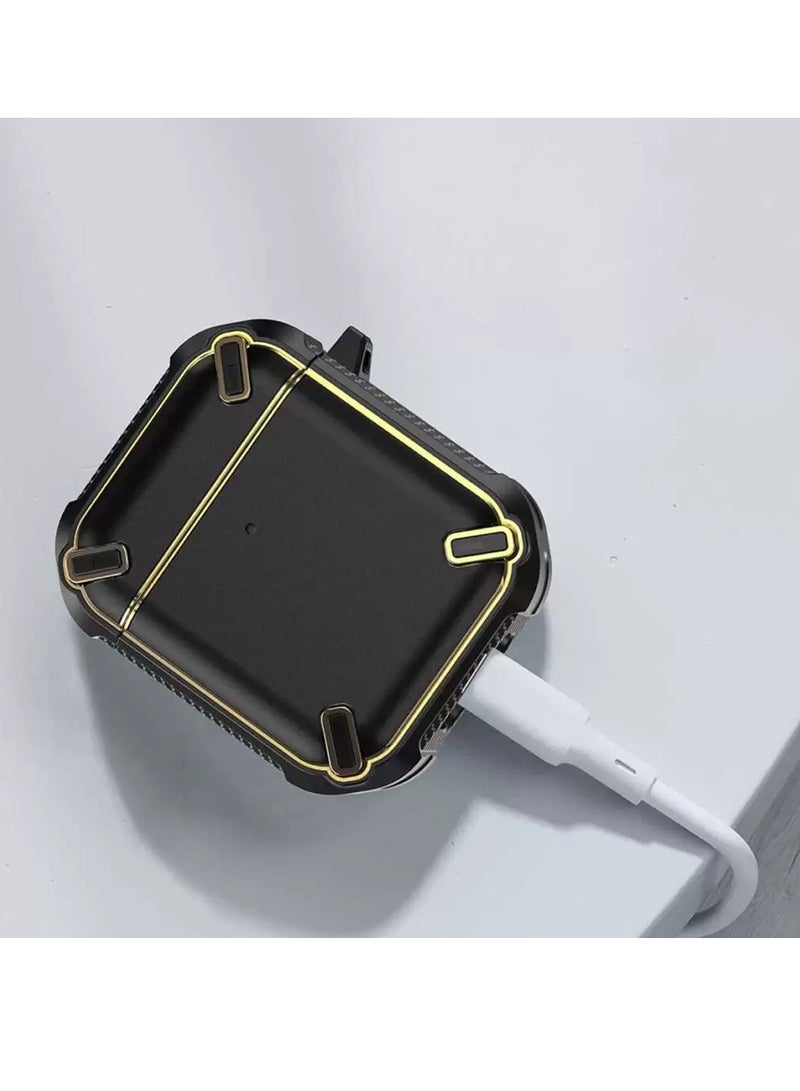 Airpods Metal Armor Hard Silicon case Black
