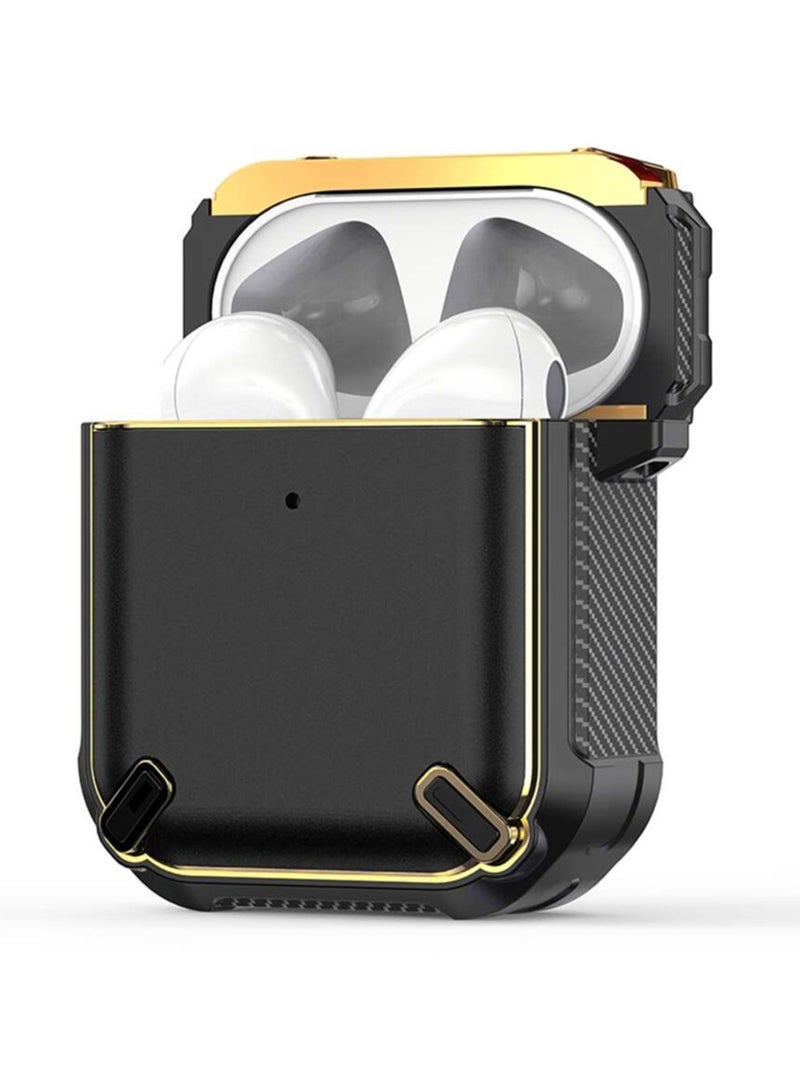 Airpods Metal Armor Hard Silicon case Black