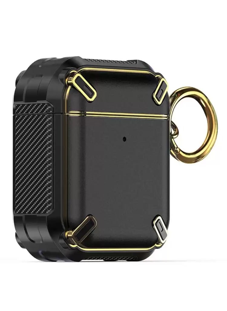 Airpods Metal Armor Hard Silicon case Black