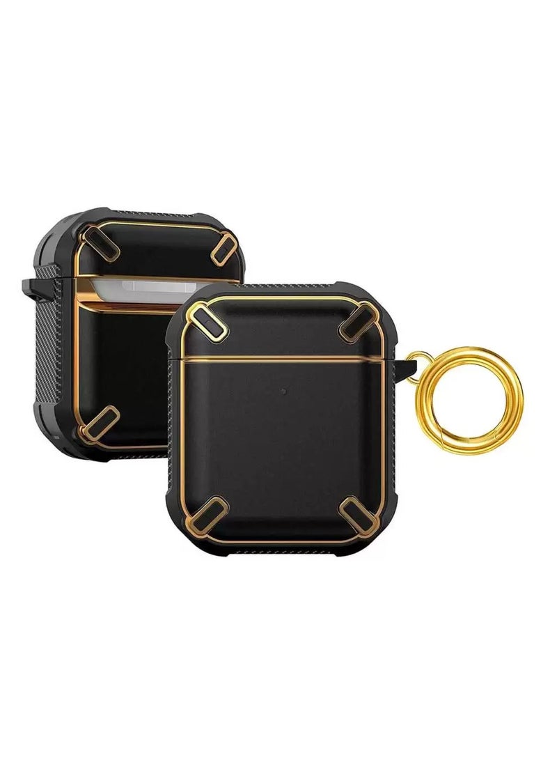 Airpods Metal Armor Hard Silicon case Black
