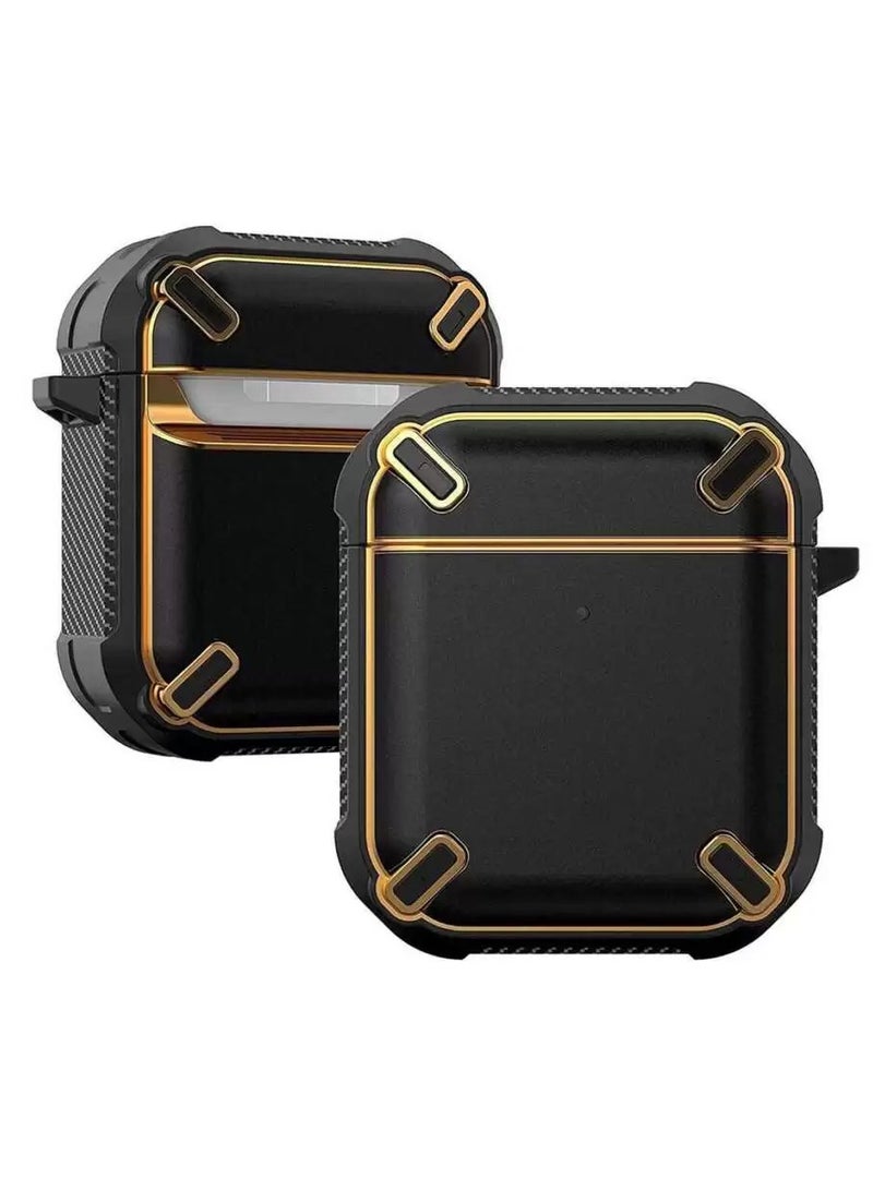 Airpods Metal Armor Hard Silicon case Black