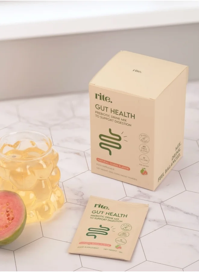 Rite GUT HEALTH Prebiotic Fiber Drink mix - 120g (Pack of 15 sachets)