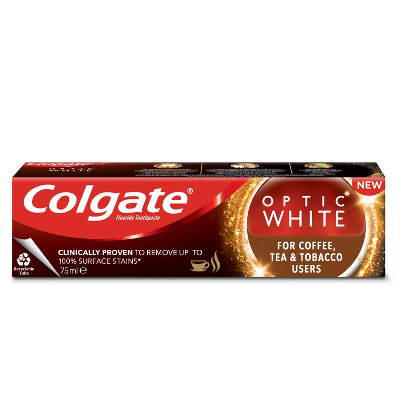 Colgate Optic White Coffee, Tea & Tobacco Stains Toothpaste 75ml
