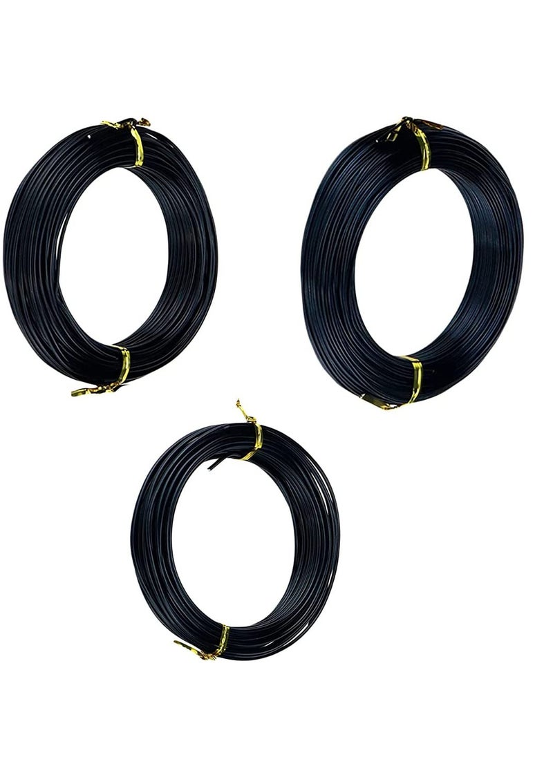 Captaintech 3 Pcs Bonsai Training Wires, Anodized Aluminum Bonsai Training Wires Bonsai Craft Aluminum Wire Bonsai Plant Training Wire for Holding Bonsai Branches Small Trunks (2.0mm, 3.0mm, 4.0mm)  - Image 1