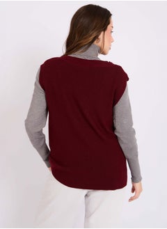 DALYDRESS Women Regular Fit Vest - Maroon  - Image 3
