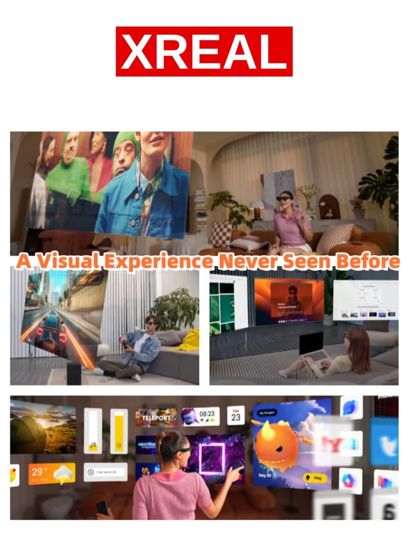 XREAL - XREAL Air 2 AR Glasses, up to 330" Wearable Display for Gaming, Streaming and Working Wherever You Are, Augmented Reality, Smart Glasses, Best TV/Projector/Monitor Alternative - Image 1