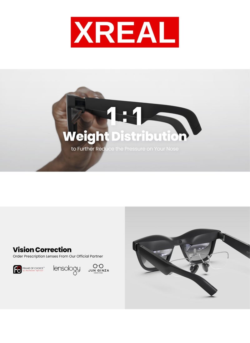 XREAL - XREAL Air 2 AR Glasses, up to 330" Wearable Display for Gaming, Streaming and Working Wherever You Are, Augmented Reality, Smart Glasses, Best TV/Projector/Monitor Alternative - Image 1