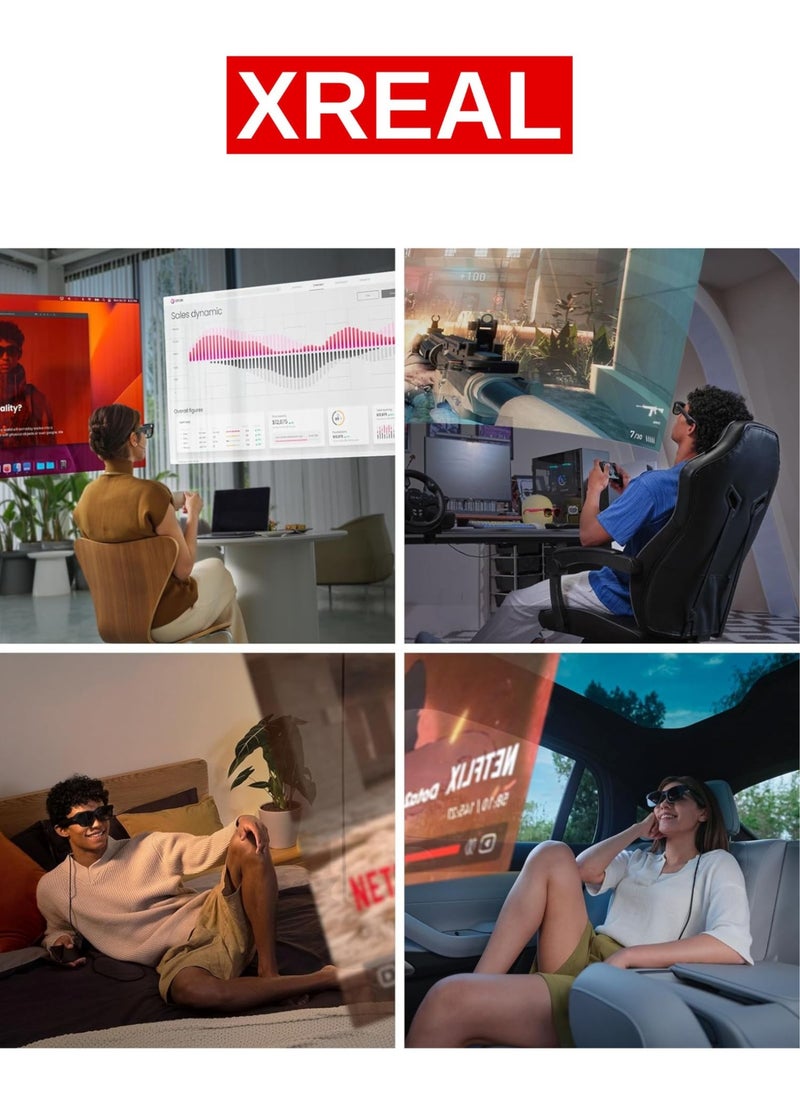 XREAL - XREAL Air 2 AR Glasses, up to 330" Wearable Display for Gaming, Streaming and Working Wherever You Are, Augmented Reality, Smart Glasses, Best TV/Projector/Monitor Alternative - Image 1