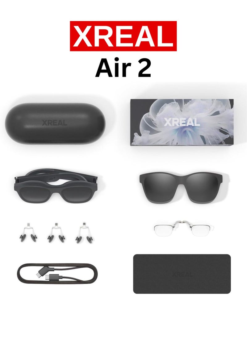 XREAL - XREAL Air 2 AR Glasses, up to 330" Wearable Display for Gaming, Streaming and Working Wherever You Are, Augmented Reality, Smart Glasses, Best TV/Projector/Monitor Alternative - Image 1
