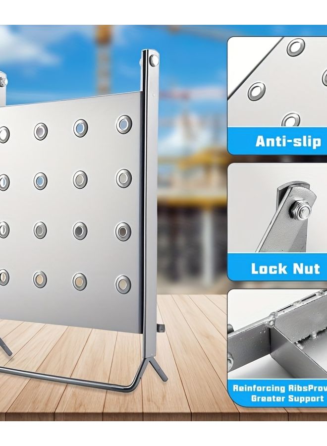 Silvery Ladder Work Platform With Anti Slip Stabilizer And Tray System Supports 400 Lbs - Image 1