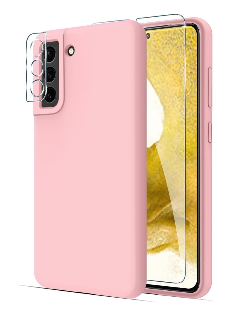 ELTRAZONE Samsung Galaxy S22 Case with 1 Pack Screen Protector and 1 Pack Camera Lens Protector,Liquid Silicone Slim Gel Rubber Full Body Protection Shockproof Drop Protection Case  - Image 1