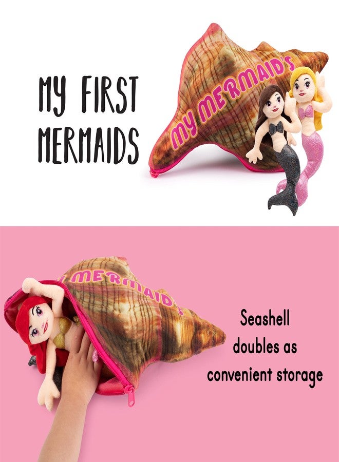 Plush Creations Plush Talking My Mermaids Toy Set | Includes 4 Soft and Lovable Plush Mermaids | with A Plush Conch Shell Shaped Carrier | Great Gift for Baby/Toddler Girls or Boys - Image 3