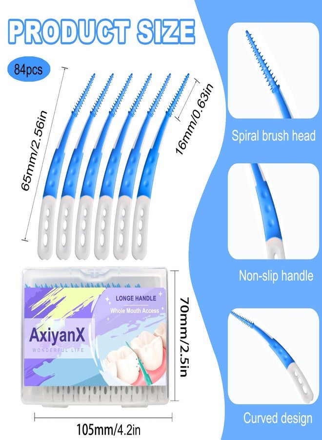 AxiyanX 84PCS Portable Dental Floss Picks,Soft Silica toothpicks,flossers for Adults Teeth Cleaning Tools,interdental Brushes Between Teeth,Disposable Dental Picks - Image 2