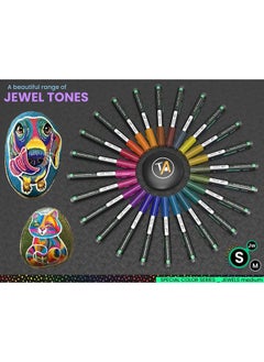 TOOLI-ART Acrylic Paint Markers Paint Pens Special Colors Set For Rock Painting Canvas Fabric Glass Mugs Wood Ceramics Plastic Multi Surface. Non Toxic Water Based (Jewel M)  - Image 4