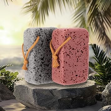Ymapinc Body Sponge for Shower 2 Pcs Large Size Exfoliating Bath Sponges for Bathroom Soft Loofah Sponge Scrubber Body Cleaning Accessories for Men Women Gray RedBrown - Image 4