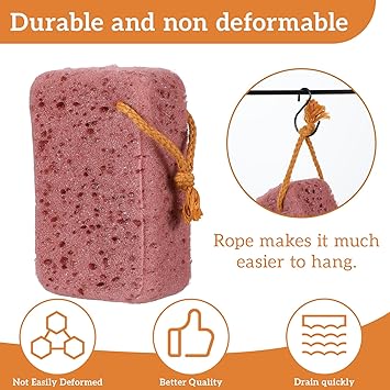 Ymapinc Body Sponge for Shower 2 Pcs Large Size Exfoliating Bath Sponges for Bathroom Soft Loofah Sponge Scrubber Body Cleaning Accessories for Men Women Gray RedBrown - Image 3
