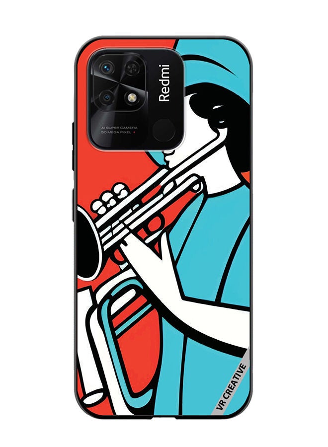 VR CREATIVE Protective Case Cover For Xiaomi Redmi 10C Jazz Trumpeter Recital Design Multicolour - Image 1