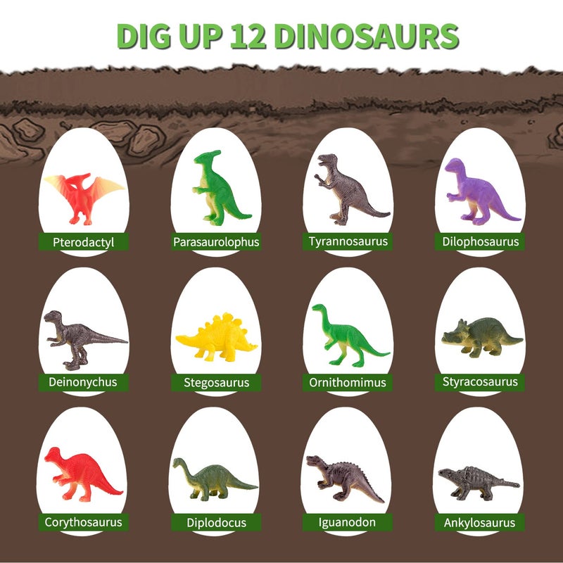 ZOHANINDL 12 Dinosaur Eggs Toys Surprise Pack with 12 Unique Dinosaur FiguresGoodie Bag StuffersPinata fillers Easter Eggs dongcohCarnival Prizes Treasure Box Christmas Stocking Stuffers Treasure Box - Image 3