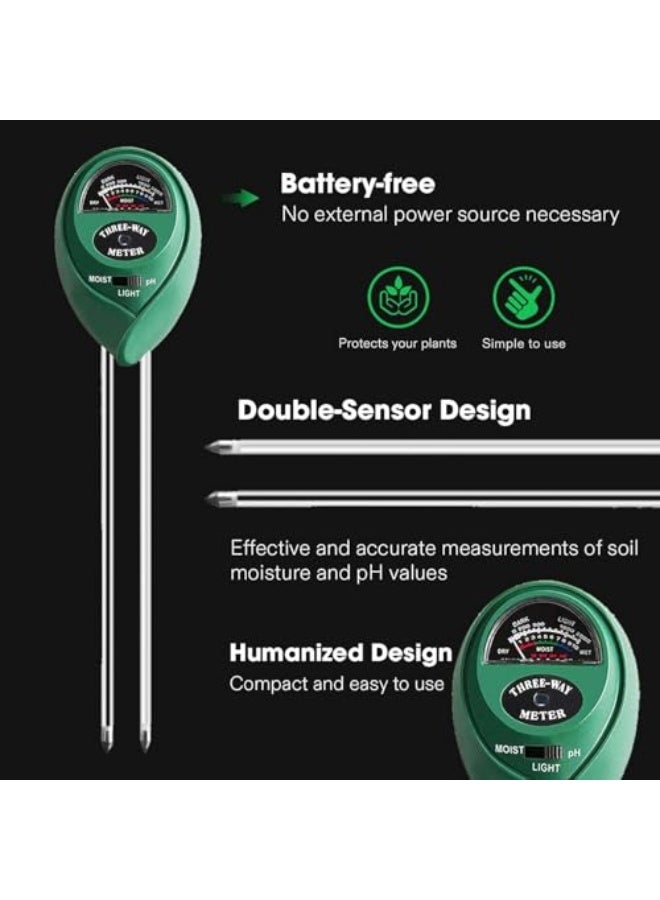 Generic Lonimia Soil Tester, Light and PH Tester, Metal Material Three-In-One Mode Plug And Play No Battery Practical Testing Tool, Suitable For Test Soil Moisture, Light And pH Value  - Image 3