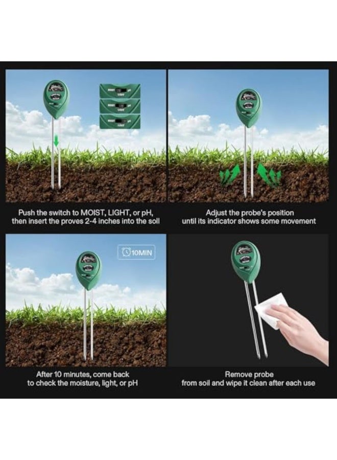 Generic Lonimia Soil Tester, Light and PH Tester, Metal Material Three-In-One Mode Plug And Play No Battery Practical Testing Tool, Suitable For Test Soil Moisture, Light And pH Value  - Image 5
