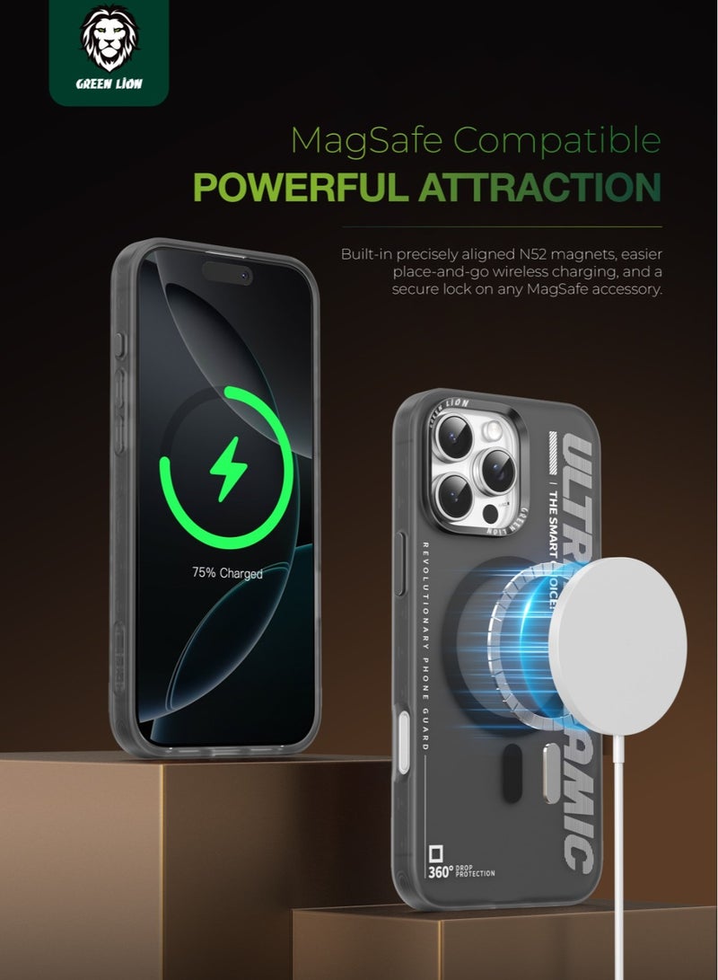 GREEN LION iPhone 16 Pro Ultra MagSafe Case / Protection with Style / Powerful Attraction / Creative Sport Style / Ultra-Shockproof / Anti-Scratch Edge / Anti-Fingerprint / Metal Buttons - Black Titanium - Image 2