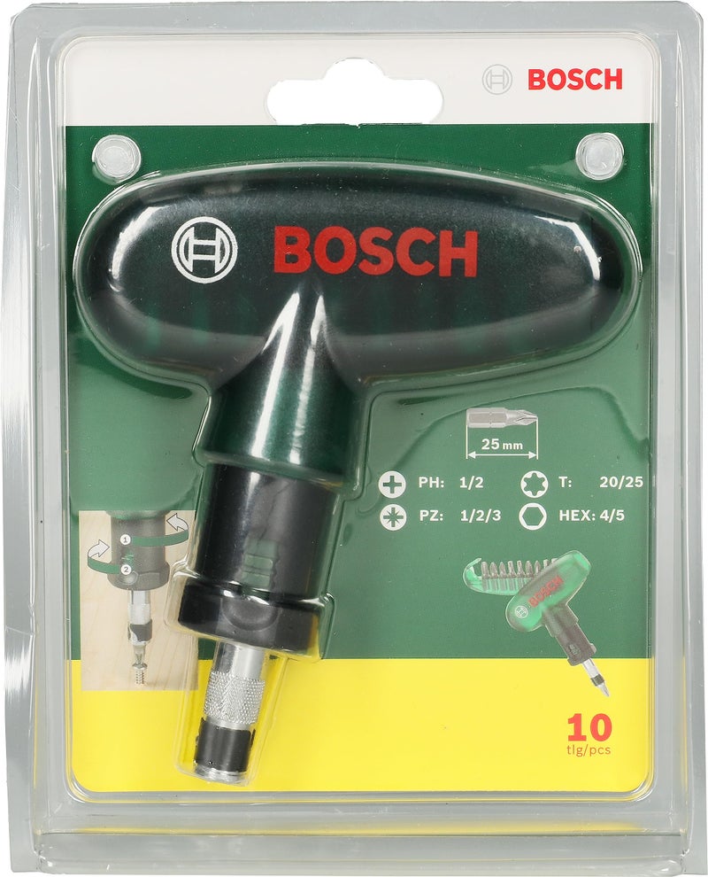 Bosch Pocket Screwdriver Bit Set, 10 Pieces, For Basic Screwdriving With 25mm Screwdriver Bits - Image 2