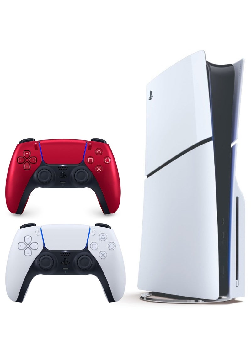 Sony PlayStation 5 Slim Disc Console With Extra Wireless Controller - Volcanic Red - Image 1