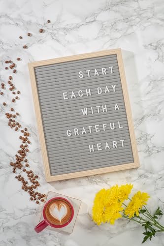 Core Home Felt Letter Board with Vintage Frame and Stand - Includes 128 Letters, Numbers, and Symbols - 11" x 14" - Grey - Image 4