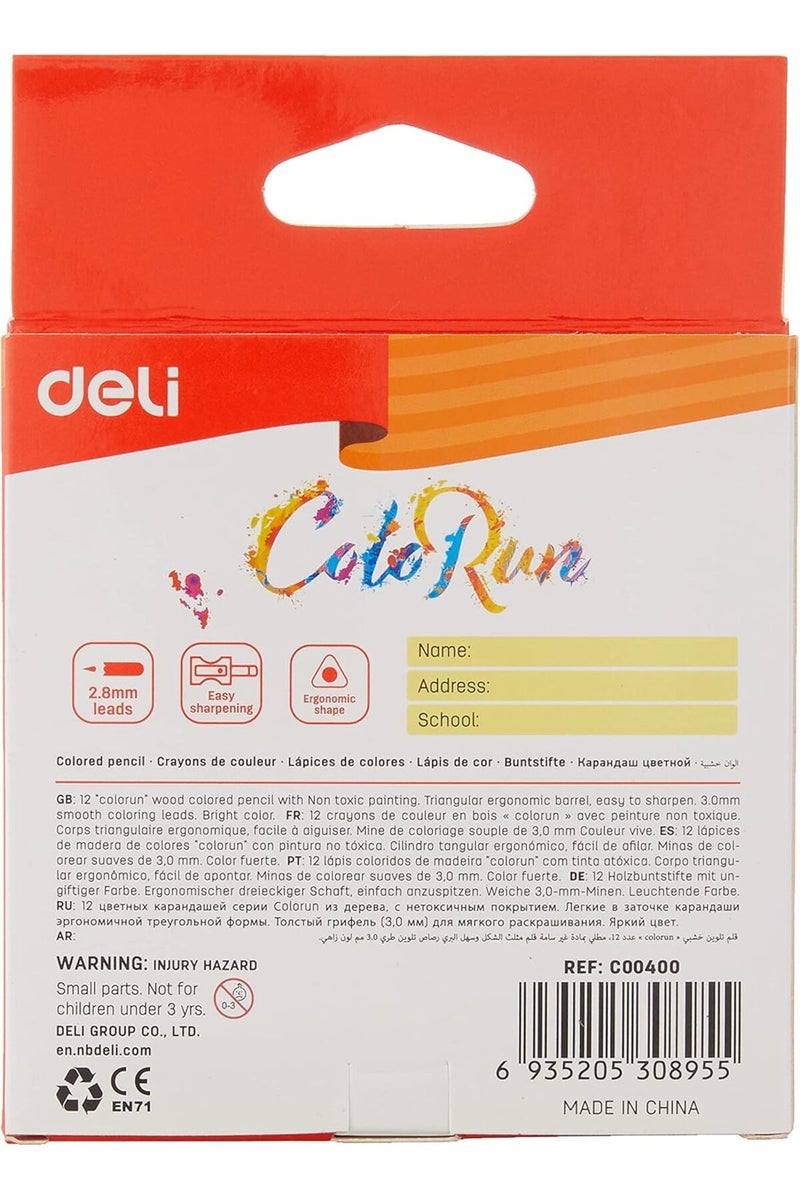 Deli Colored Pencils Set, Pack of 12 EC09900 - Image 2