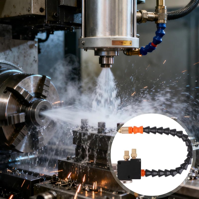 Adjustable Air & Liquid Mist Coolant System, Ys-Bpv-3000 CNC Misting System, Strong Attachment Force Base, for Metal Cutting, Engraving Cooling Sprayer, 15 X 3.1 X 2.8 in - Image 3