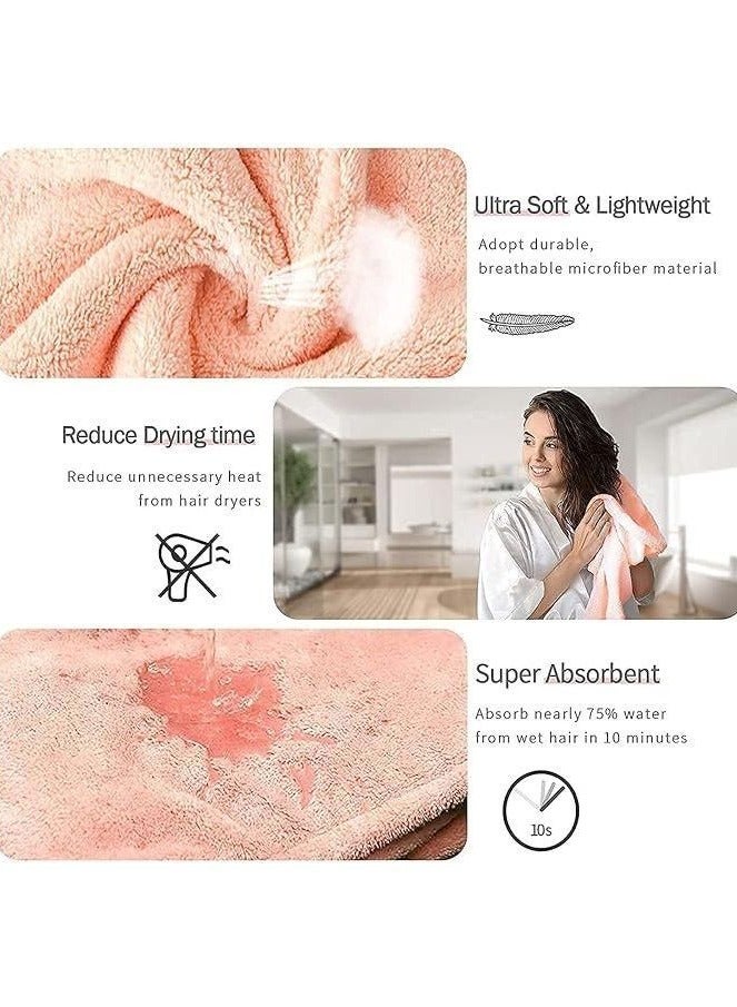 Hair Towel Wrap Absorbent Towel Hair-Drying Bathrobe Magic Hair Warp Towel Super Quick Microfiber - Image 4