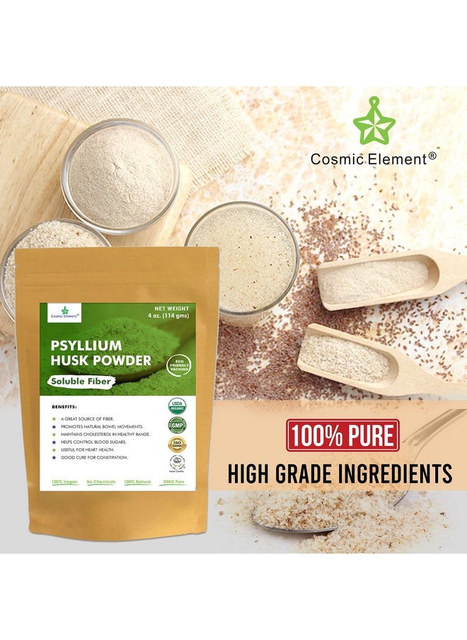 cosmic element - Psyllium Husk Powder Usda Organic/Keto Baking Bread Easy Mixing Fiber For Regularity Finely Ground 4 Oz - Image 1