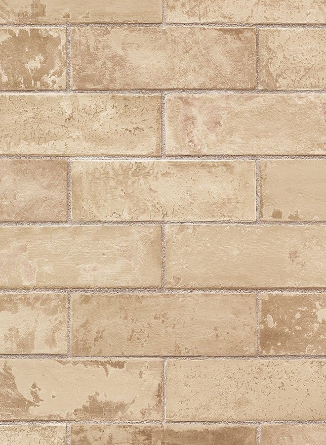 Norwall Tan Brick Wallpaper - Image 1