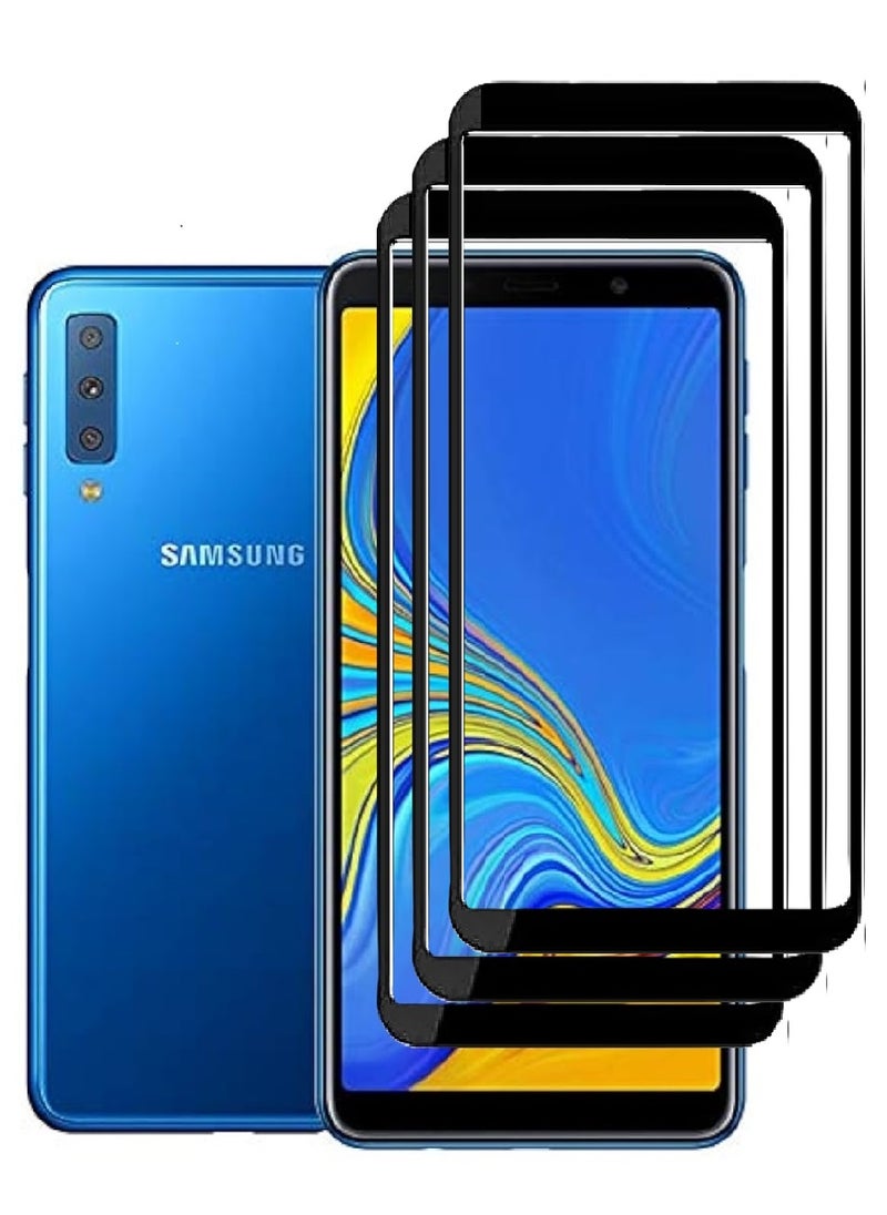 AINA 3 Pieces Tempered Glass Screen Protector 5D Designed For Samsung Galaxy A7 (2018) Full Glue Edge to Edge Full Screen Coverage And Bubble Free - Image 1