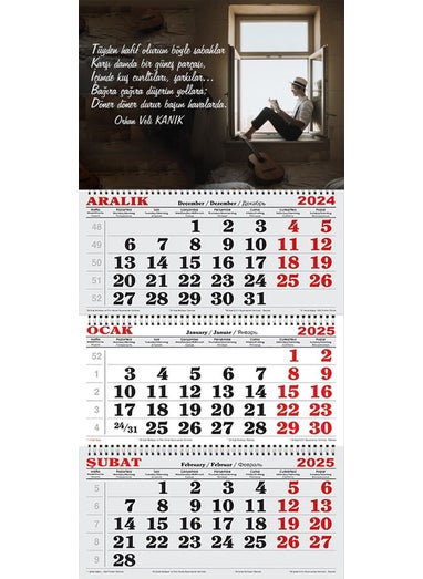 GENC DIJITAL BASKI GENC DIGITAL PRINTING 2025 Sailor Calendar-Orhan Veli Kınık 