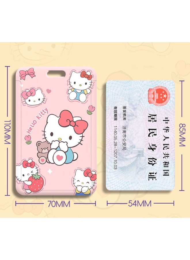 هالو كيتي 3 حوامل بطاقات مقاومة للماء، مع حبال تعليق طويلة وقصيرة، حبال تعليق قابلة للتمدد ومتينة، حامل بطاقة منزلق، حامل بطاقة لطيف بحبل تعليق - Image 5