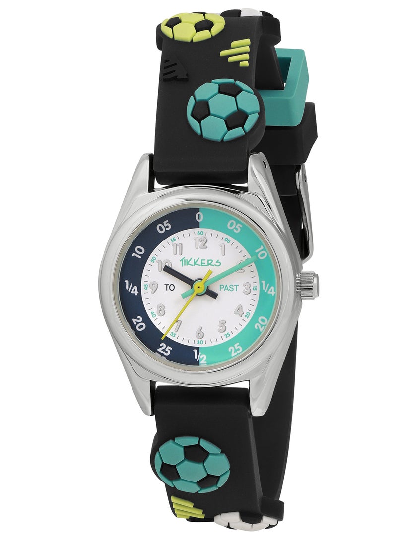 Tikkers Time Teacher 3D Navy Football Silicone Strap Watch - ATK1101 - Image 1