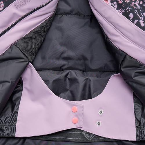 Roxy Girls' Heavyweight Ski Snow Hooded Jacket, Insulated & Waterproof, Discreet Mauve, 8-10 - Image 3